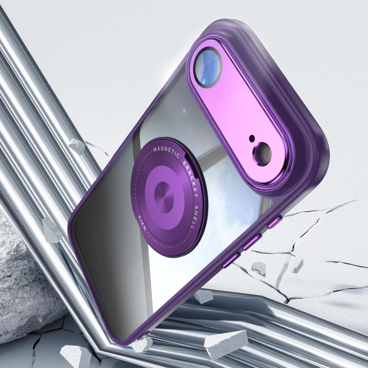 For iPhone Air 360 Holder Magsafe Acrylic Hybrid TPU Phone Case(Purple) - iPhone Air Cases by buy2fix | Online Shopping UK | buy2fix