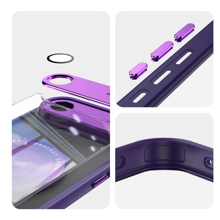For iPhone Air 360 Holder Magsafe Acrylic Hybrid TPU Phone Case(Purple) - iPhone Air Cases by buy2fix | Online Shopping UK | buy2fix