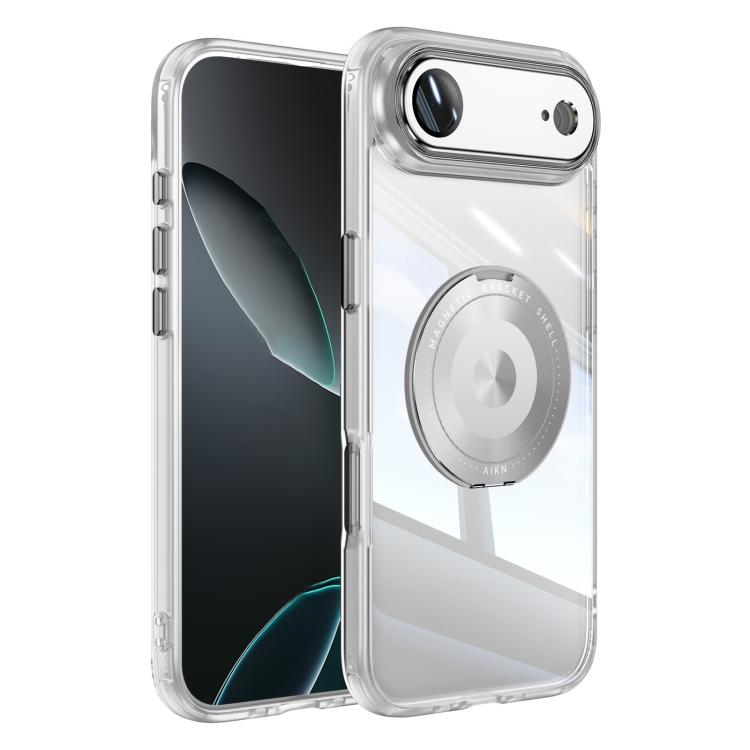 For iPhone Air 360 Holder Magsafe Acrylic Hybrid TPU Phone Case(Frosted White) - iPhone Air Cases by buy2fix | Online Shopping UK | buy2fix