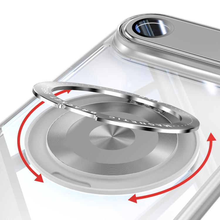 For iPhone Air 360 Holder Magsafe Acrylic Hybrid TPU Phone Case(Frosted White) - iPhone Air Cases by buy2fix | Online Shopping UK | buy2fix