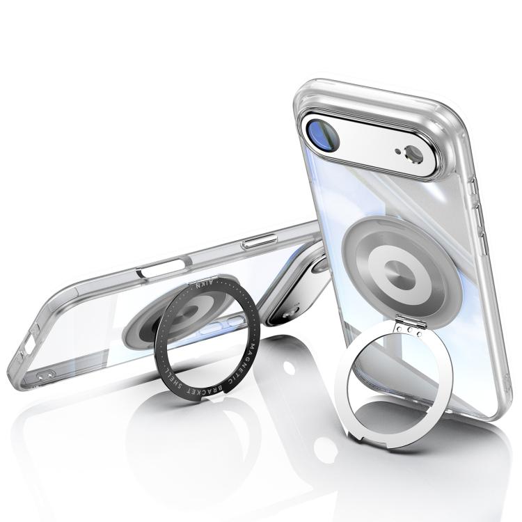 For iPhone Air 360 Holder Magsafe Acrylic Hybrid TPU Phone Case(Frosted White) - iPhone Air Cases by buy2fix | Online Shopping UK | buy2fix