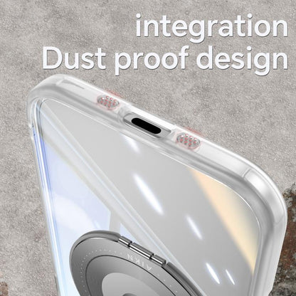 For iPhone Air 360 Holder Magsafe Acrylic Hybrid TPU Phone Case(Frosted White) - iPhone Air Cases by buy2fix | Online Shopping UK | buy2fix