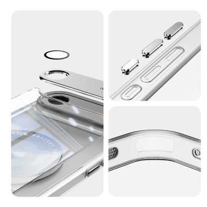 For iPhone Air 360 Holder Magsafe Acrylic Hybrid TPU Phone Case(Frosted White) - iPhone Air Cases by buy2fix | Online Shopping UK | buy2fix