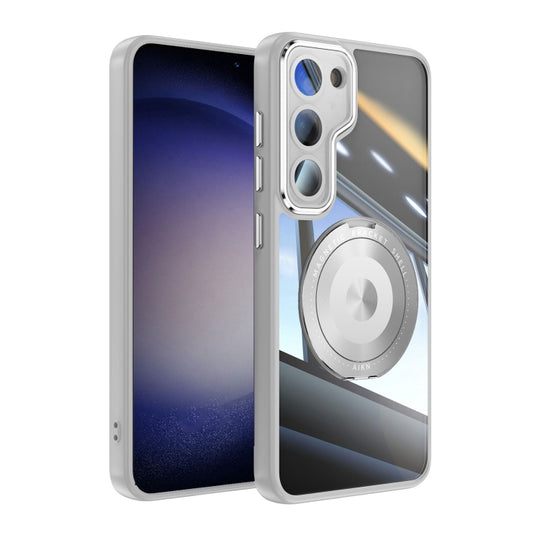For Samsung Galaxy S23+ 5G 360 Holder MagSafe Acrylic Hybrid TPU Phone Case(Grey)