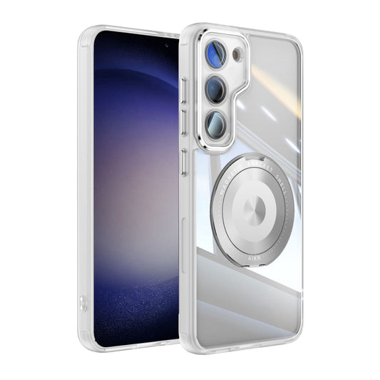 For Samsung Galaxy S23 5G 360 Holder MagSafe Acrylic Hybrid TPU Phone Case(Frosted White) - Galaxy S23 5G Cases by buy2fix | Online Shopping UK | buy2fix