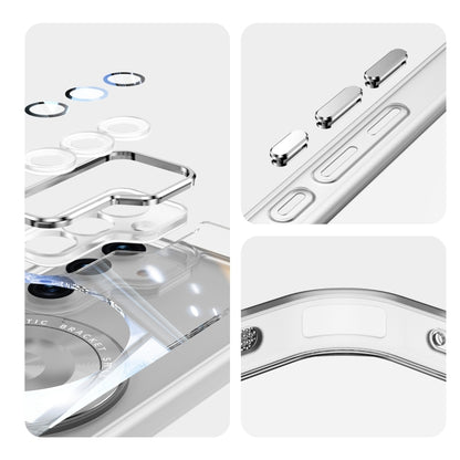 For Samsung Galaxy S23 5G 360 Holder MagSafe Acrylic Hybrid TPU Phone Case(Frosted White) - Galaxy S23 5G Cases by buy2fix | Online Shopping UK | buy2fix