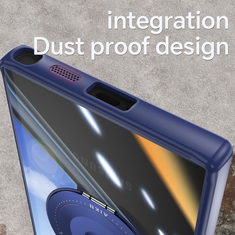 For Samsung Galaxy S25 Ultra 5G 360 Holder MagSafe Acrylic Hybrid TPU Phone Case(Blue) by buy2fix