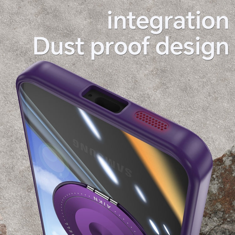 For Samsung Galaxy S25+ 5G 360 Holder MagSafe Acrylic Hybrid TPU Phone Case(Purple) by buy2fix