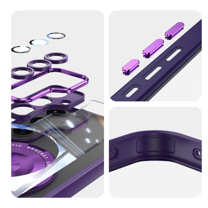 For Samsung Galaxy S25+ 5G 360 Holder MagSafe Acrylic Hybrid TPU Phone Case(Purple) by buy2fix