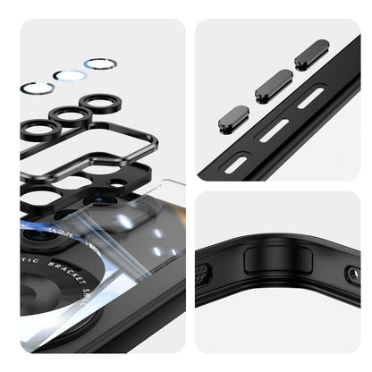 For Samsung Galaxy S25 5G 360 Holder MagSafe Acrylic Hybrid TPU Phone Case(Black) by buy2fix