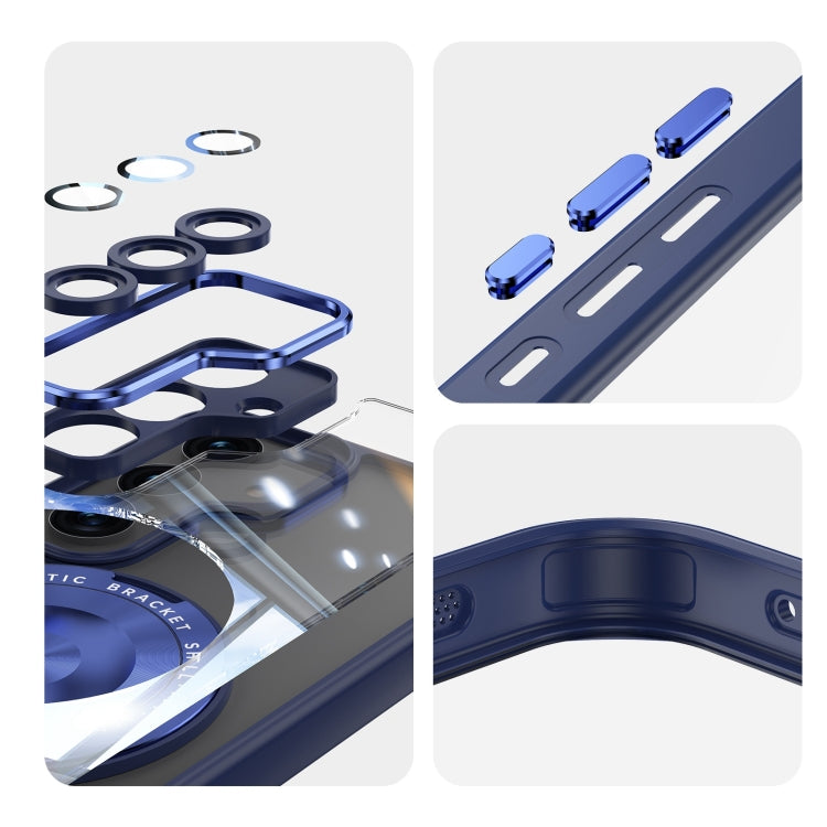 For Samsung Galaxy S25 5G 360 Holder MagSafe Acrylic Hybrid TPU Phone Case(Blue) by buy2fix