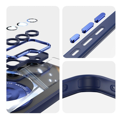 For Samsung Galaxy S25 5G 360 Holder MagSafe Acrylic Hybrid TPU Phone Case(Blue) by buy2fix