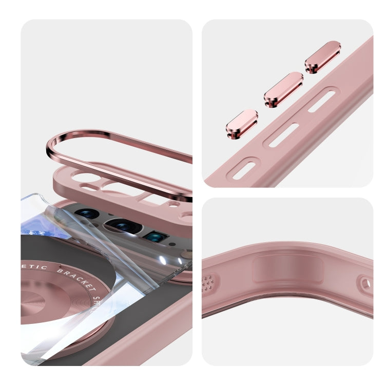 For Google Pixel 9 Pro 360 Holder Magsafe Acrylic Hybrid TPU Phone Case(Pink) by buy2fix