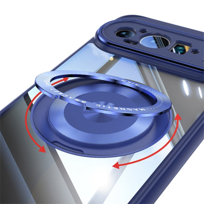 For Google Pixel 9 Pro 360 Holder Magsafe Acrylic Hybrid TPU Phone Case(Blue) by buy2fix