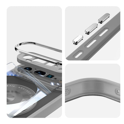 For Google Pixel 9 Pro XL 360 Holder Magsafe Acrylic Hybrid TPU Phone Case(Grey) by buy2fix