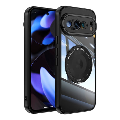 For Google Pixel 9 360 Holder Magsafe Acrylic Hybrid TPU Phone Case(Black) by buy2fix