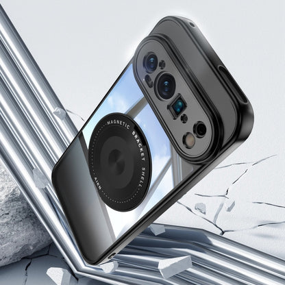 For Google Pixel 9 360 Holder Magsafe Acrylic Hybrid TPU Phone Case(Black) by buy2fix