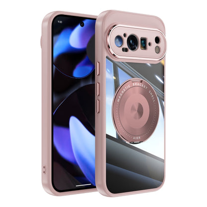 For Google Pixel 9 360 Holder Magsafe Acrylic Hybrid TPU Phone Case(Pink) by buy2fix