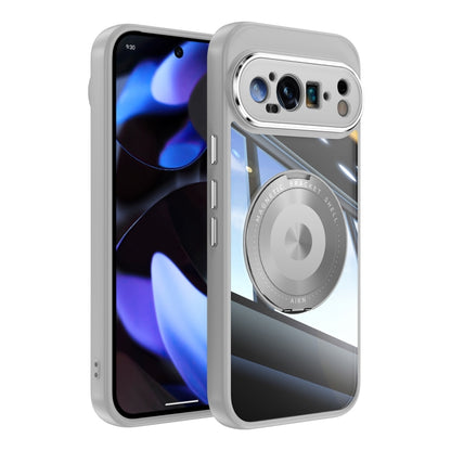 For Google Pixel 9 360 Holder Magsafe Acrylic Hybrid TPU Phone Case(Grey) by buy2fix