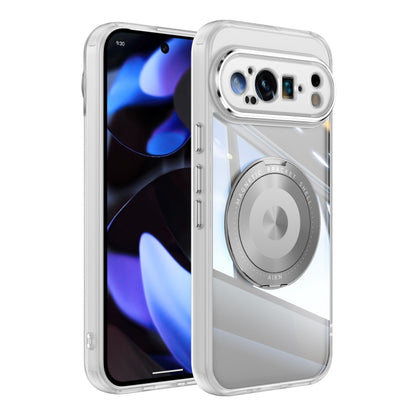 For Google Pixel 9 360 Holder Magsafe Acrylic Hybrid TPU Phone Case(Frosted White) by buy2fix
