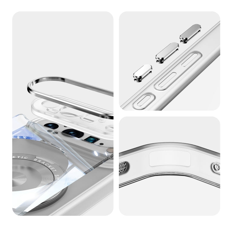 For Google Pixel 9 360 Holder Magsafe Acrylic Hybrid TPU Phone Case(Frosted White) by buy2fix