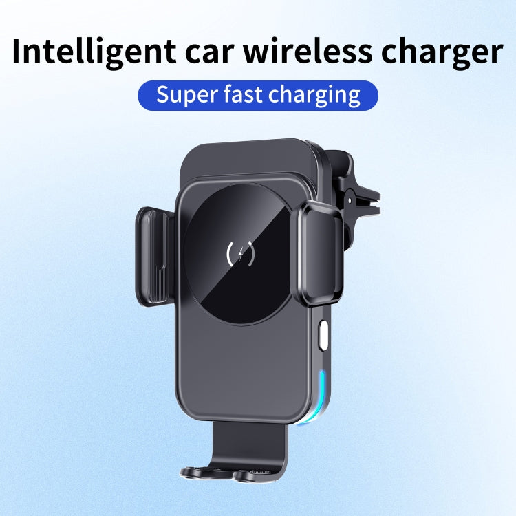 M7 Intelligent Sensing Fast Wireless Charging Car Holder(Black) by buy2fix