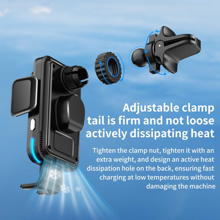 M7 Intelligent Sensing Fast Wireless Charging Car Holder(Black) by buy2fix