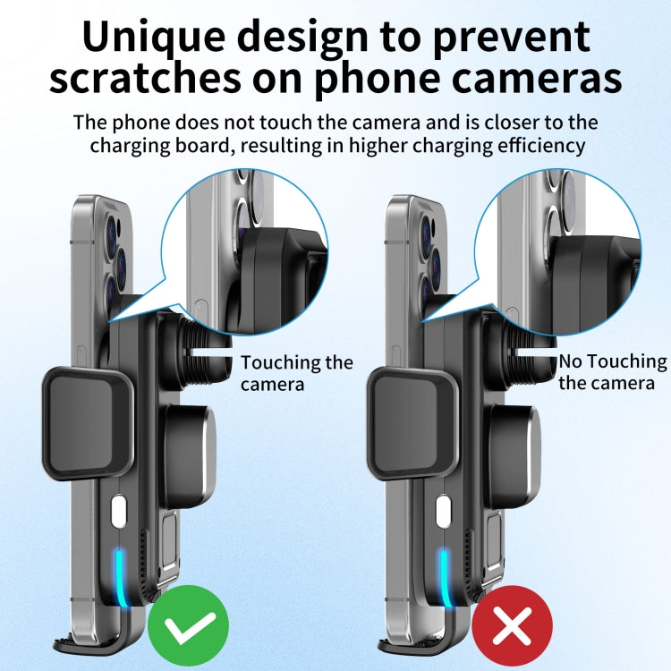 M7 Intelligent Sensing Fast Wireless Charging Car Holder(Black) by buy2fix