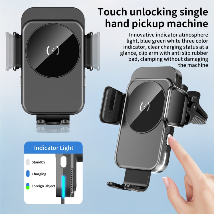 M7 Intelligent Sensing Fast Wireless Charging Car Holder(Black) by buy2fix