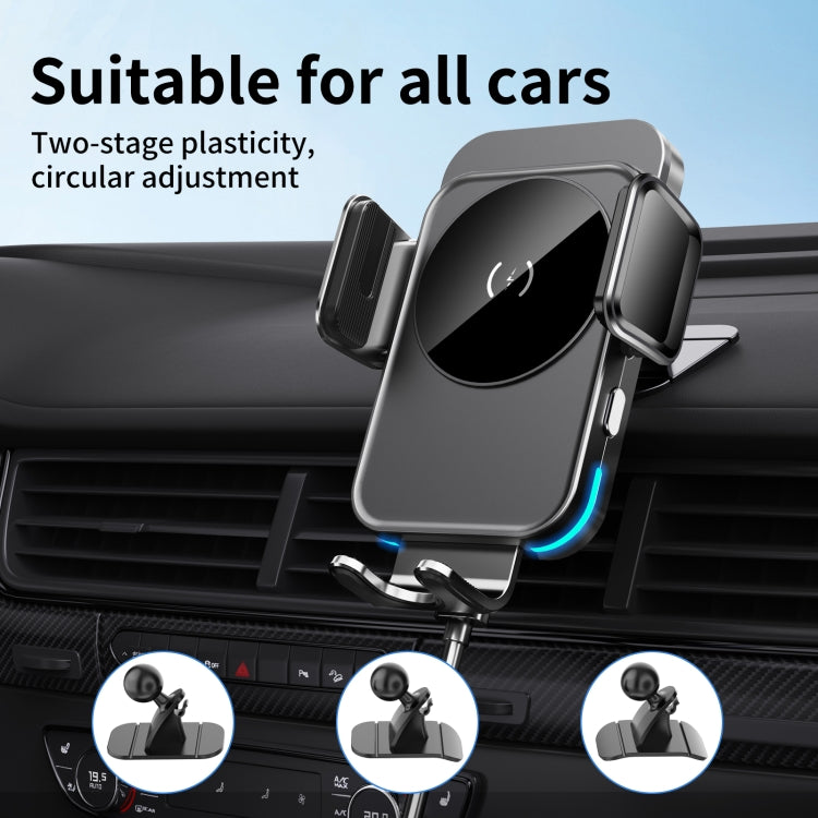 M7 Intelligent Sensing Fast Wireless Charging Car Holder(Black) by buy2fix
