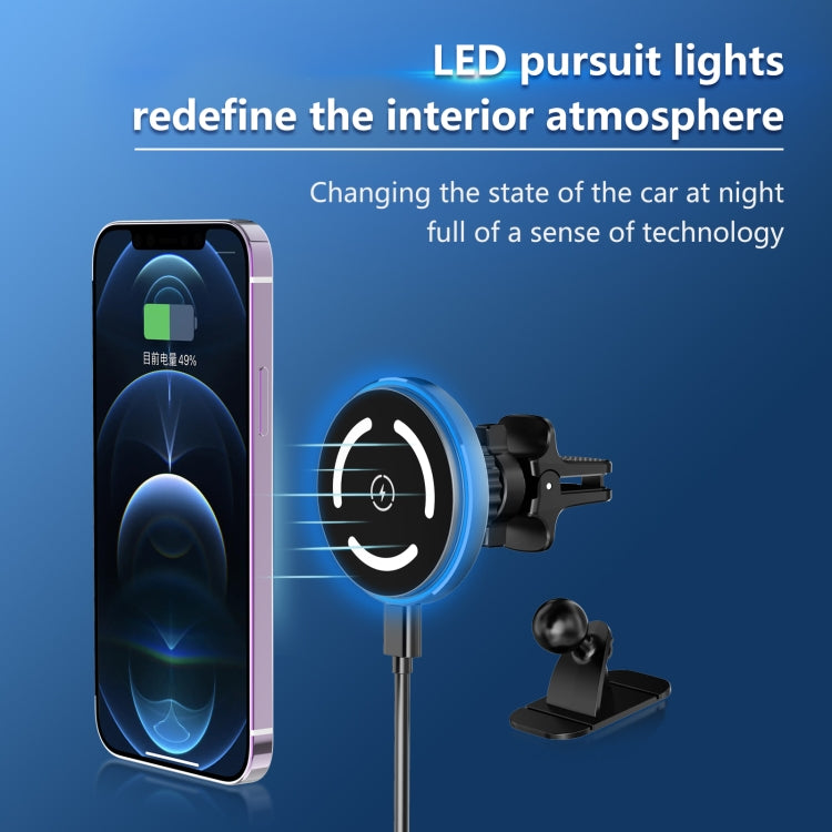 M68 15W Magnetic Wireless Charging Car Holder(Dark Grey) by buy2fix