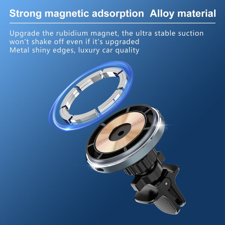 M68 15W Magnetic Wireless Charging Car Holder(Dark Grey) by buy2fix