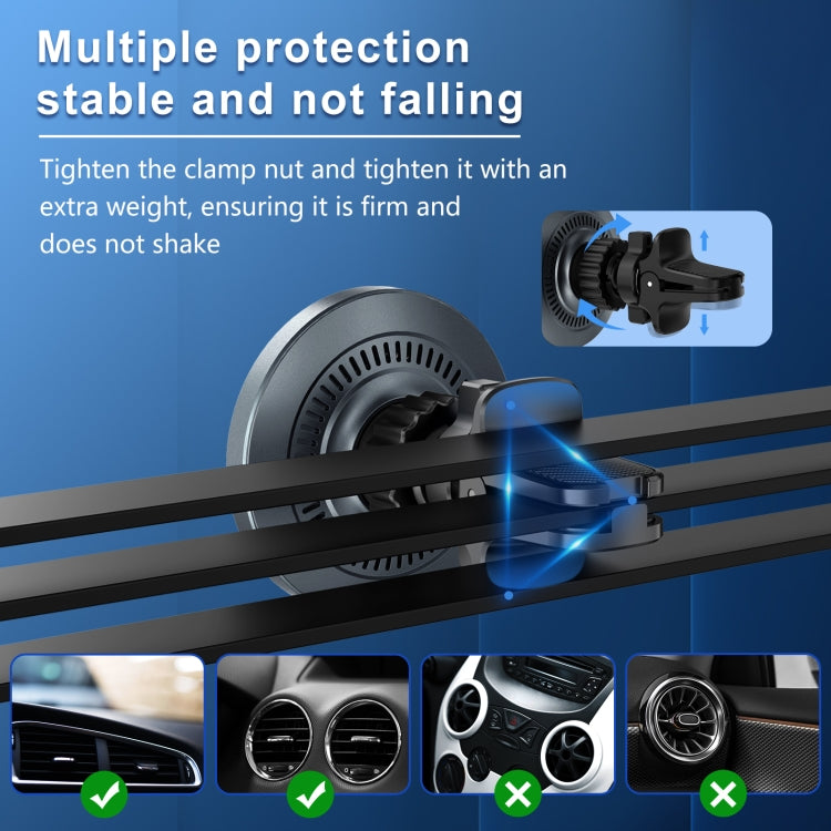 M68 15W Magnetic Wireless Charging Car Holder(Dark Grey) by buy2fix