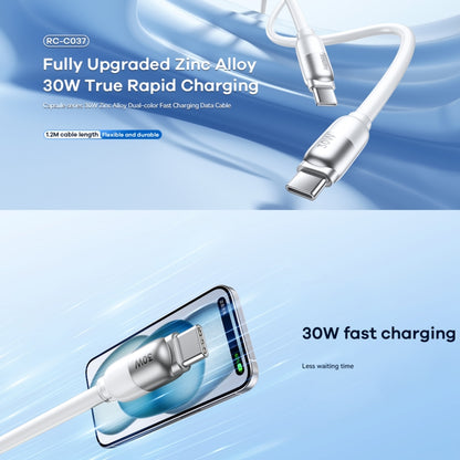 REMAX RC-C037 Capsule 1.2m 30W Type-C to Type-C PVC Fast Charging Cable(White) - USB-C & Type-C Cable by REMAX | Online Shopping UK | buy2fix