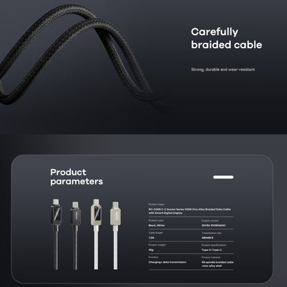 REMAX RC-C069 1.2m 100W Type-C to Type-C Digital Display Braided Fast Charging Cable(Black) - USB-C & Type-C Cable by REMAX | Online Shopping UK | buy2fix