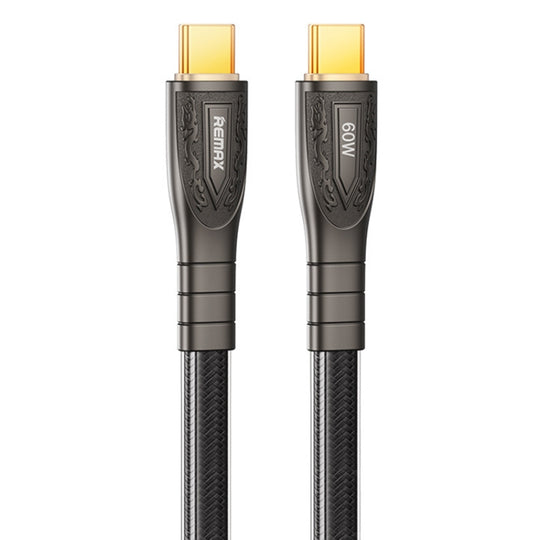 REMAX RC-C166 Prime 1.2m 60W Type-C to Type-C Braided Fast Charging Cable(Black)
