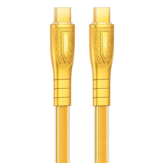 REMAX RC-C166 Prime 1.2m 60W Type-C to Type-C Braided Fast Charging Cable(Gold) - USB-C & Type-C Cable by REMAX | Online Shopping UK | buy2fix