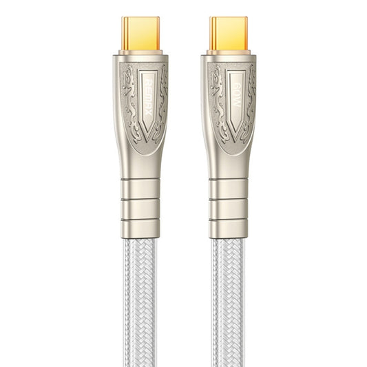 REMAX RC-C166 Prime 1.2m 60W Type-C to Type-C Braided Fast Charging Cable(Silver) - USB-C & Type-C Cable by REMAX | Online Shopping UK | buy2fix