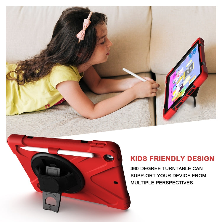 For iPad 10.2 2021 / 2020 / 2019 Shockproof Colorful Silicone + PC Protective Case with Holder & Shoulder Strap & Hand Strap & Pen Slot(Red) - iPad 10.2 Cases by buy2fix | Online Shopping UK | buy2fix