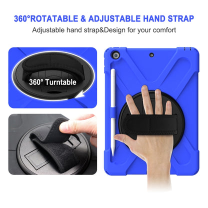 For iPad 10.2 2021 / 2020 / 2019 Shockproof Colorful Silicone + PC Protective Case with Holder & Shoulder Strap & Hand Strap & Pen Slot(Blue) - iPad 10.2 Cases by buy2fix | Online Shopping UK | buy2fix