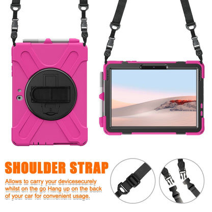 For Microsoft Surface Go 4 / 3 / 2 / 1 Shockproof Colorful Silicone + PC Protective Case with Holder & Shoulder Strap & Hand Strap & Pen Slot(Pink) - Others by buy2fix | Online Shopping UK | buy2fix