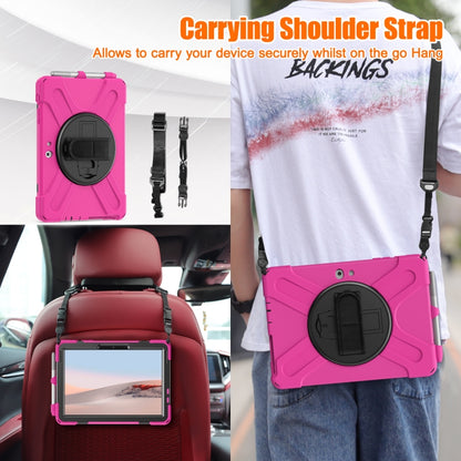 For Microsoft Surface Go 4 / 3 / 2 / 1 Shockproof Colorful Silicone + PC Protective Case with Holder & Shoulder Strap & Hand Strap & Pen Slot(Pink) - Others by buy2fix | Online Shopping UK | buy2fix