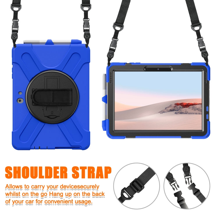 For Microsoft Surface Go 4 / 3 / 2 / 1 Shockproof Colorful Silicone + PC Protective Case with Holder & Shoulder Strap & Hand Strap & Pen Slot(Blue) - Others by buy2fix | Online Shopping UK | buy2fix