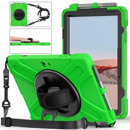For Microsoft Surface Go 4 / 3 / 2 / 1 Shockproof Colorful Silicone + PC Protective Case with Holder & Shoulder Strap & Hand Strap & Pen Slot(Green) - Others by buy2fix | Online Shopping UK | buy2fix