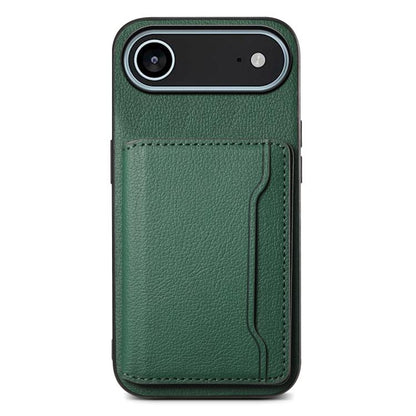 For iPhone Air Calf Texture Card Bag Design Full Coverage Phone Case(Green) - iPhone Air Cases by buy2fix | Online Shopping UK | buy2fix