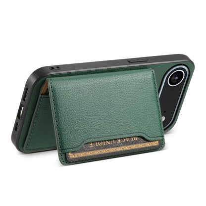 For iPhone Air Calf Texture Card Bag Design Full Coverage Phone Case(Green) - iPhone Air Cases by buy2fix | Online Shopping UK | buy2fix