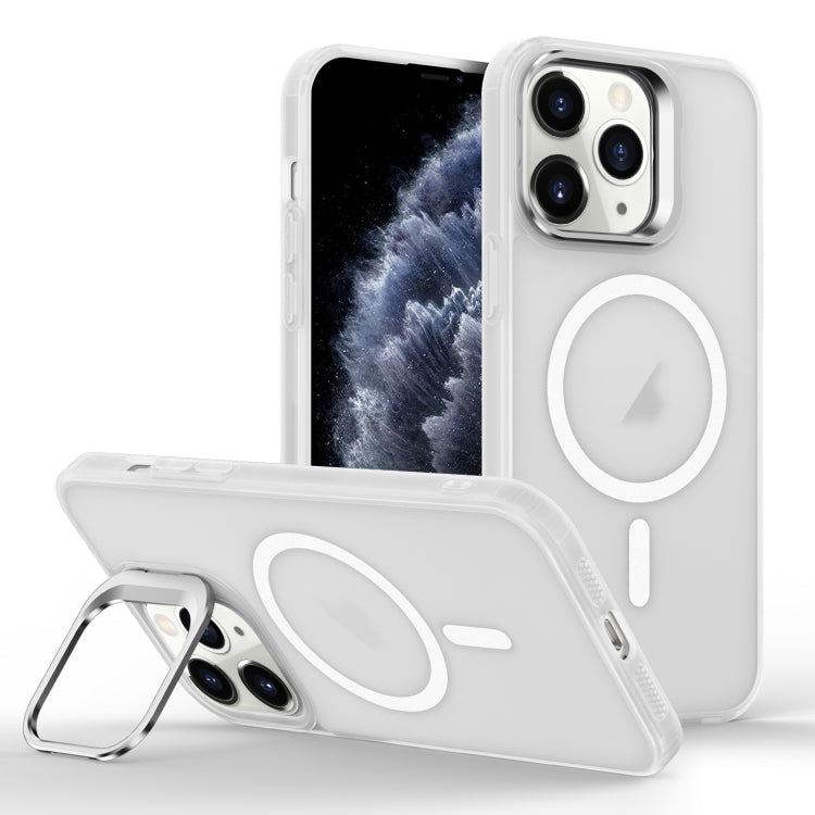 For iPhone 11 Pro Skin Feel Lens Holder Magsafe Phone Case(Transparent) by buy2fix