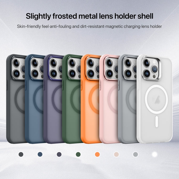 For iPhone 12 mini Skin Feel Lens Holder Magsafe Phone Case(Orange) - iPhone 12 mini Cases by buy2fix | Online Shopping UK | buy2fix