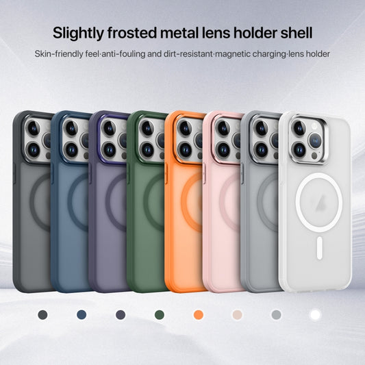 For iPhone 12 mini Skin Feel Lens Holder Magsafe Phone Case(Orange) - iPhone 12 mini Cases by buy2fix | Online Shopping UK | buy2fix