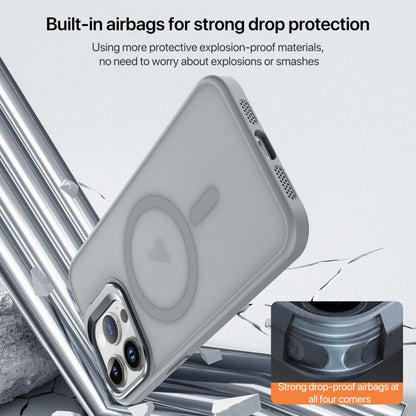 For iPhone 13 mini Skin Feel Lens Holder Magsafe Phone Case(Titanium Black) by buy2fix